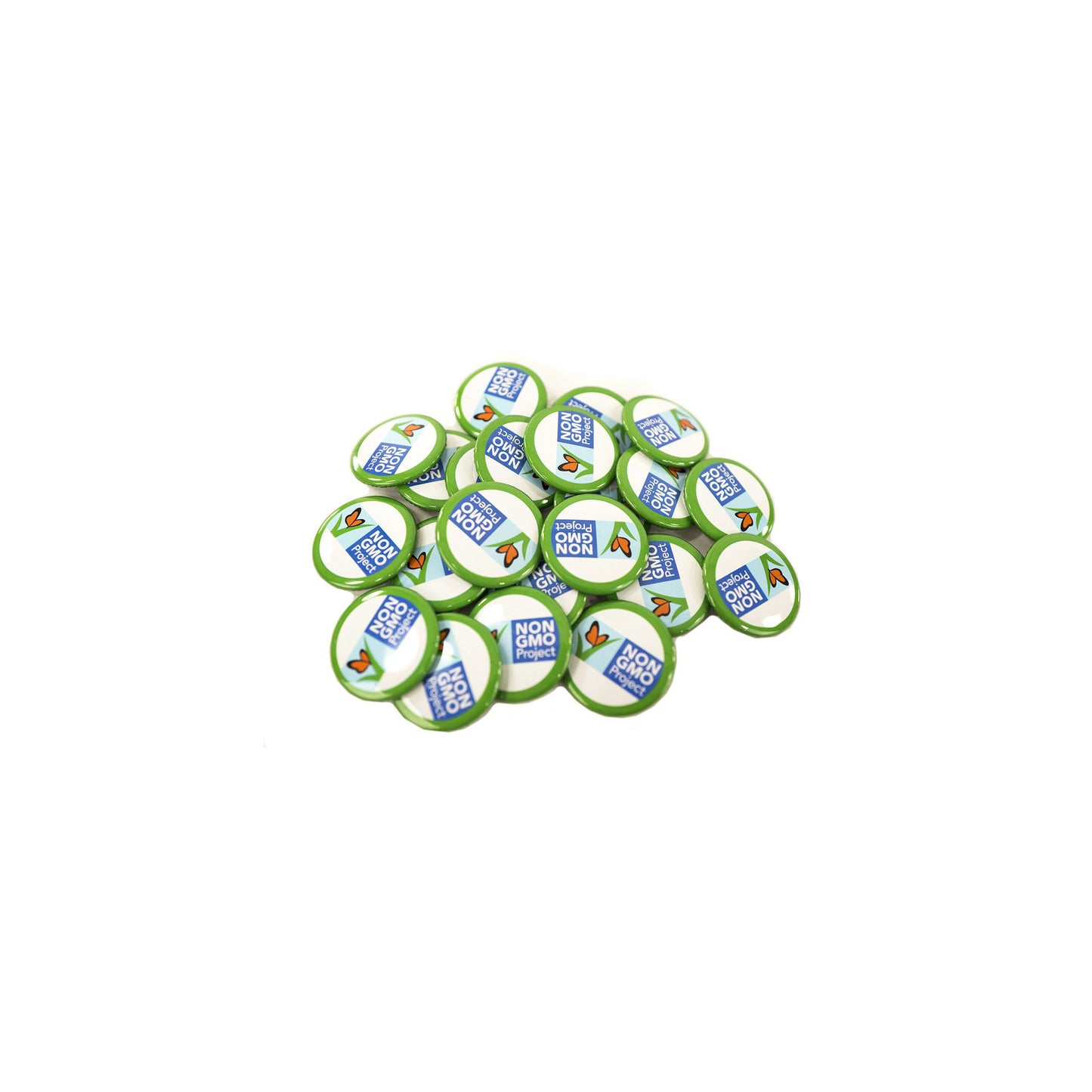 Non-GMO Project bright and durable buttons